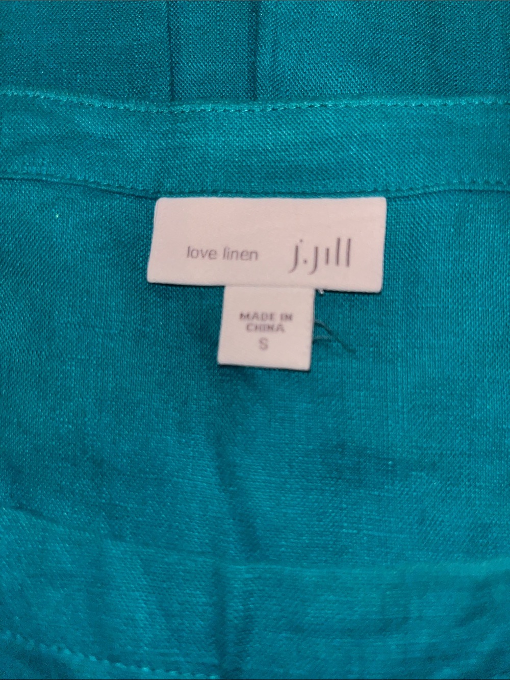 J.Jill linen shift dress in a vibrant lagoon teal | size small - Picture 6 of 6